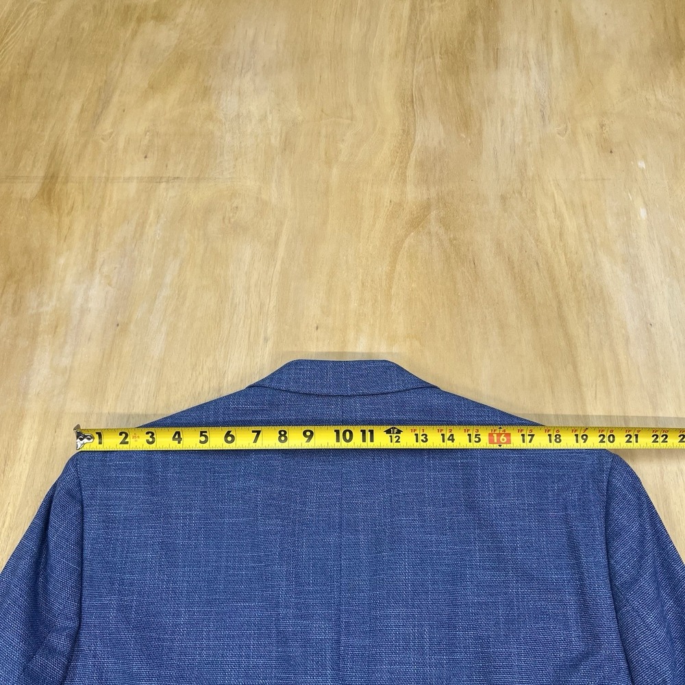 Michael Kors Hopsack Blazer Mens 46L Long Classic Fit Polyester Stretch Blue - Picture 6 of 11